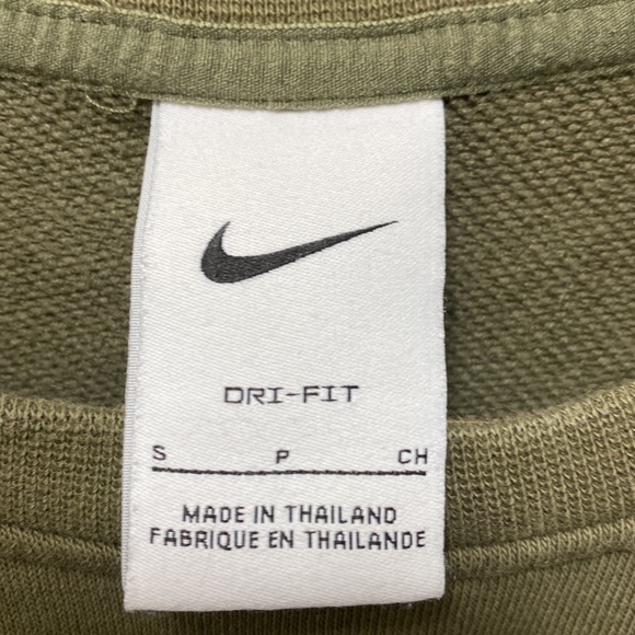 Nike Olive Green Cropped Sweatshirt size small - Picture 2 of 4